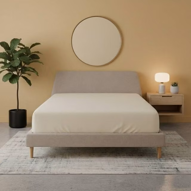 Snug City Flannelette Fitted Sheet in Beige, Soft Brushed Cotton, W/D/H: 140 x 200 cm