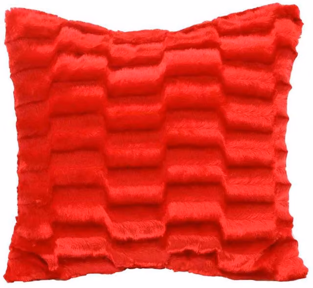 Intimates Soft Snug Faux Fur Square Cushion in Red
