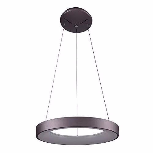 Netlighting Modern LED Suspended Ring Pendant Light, Brown, Warm White 3000K, 2200lm