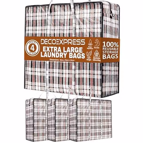 Deco Express Multicolour Laundry Bags, Pack of 4, W/D/H: 76 x 59 x 24 cm