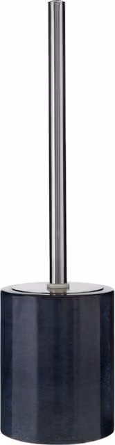 Orsina Dark Grey and Black Marble Effect Freestanding Toilet Brush with Stainless Steel Details