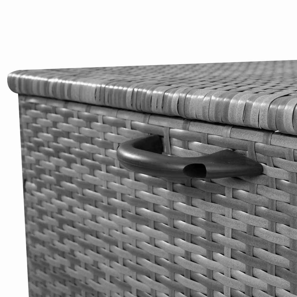 Monstershop Rattan Cushion Storage Box with Castors, Grey – 7