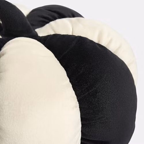OHS Stripe Pumpkin Velvet Scatter Cushion in Black and White, W/D/H: 20 x 20 x 15 cm – 3