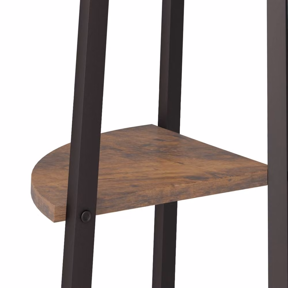 Berkfield Home Practical 5-Tier Corner Shelf, Dark Brown and Black, H 180 x W 45.5 x D 31.5 cm – 4