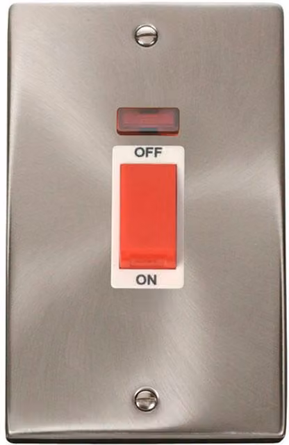 SE HOME White Surface Mount 2 Gang Switch with Brushed Chrome Plate