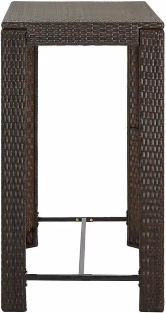 Berkfield Home Modern Garden Bar Table in Brown Poly Rattan and Steel, W: 100 cm, D: 60.5 cm, H: 110.5 cm – 1
