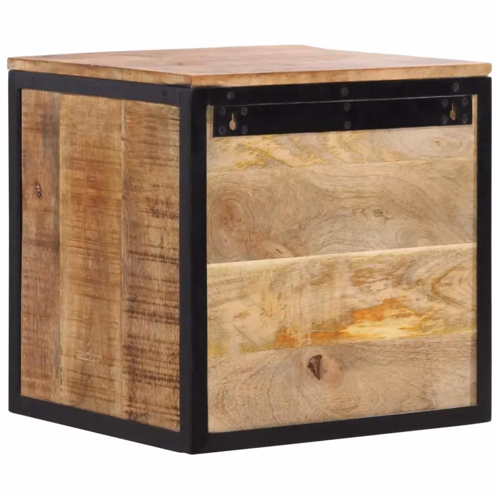 Berkfield Home Industrial Mango Wood Bedside Cabinet in Brown, W/D/H: 40 x 35 x 40 cm – 5