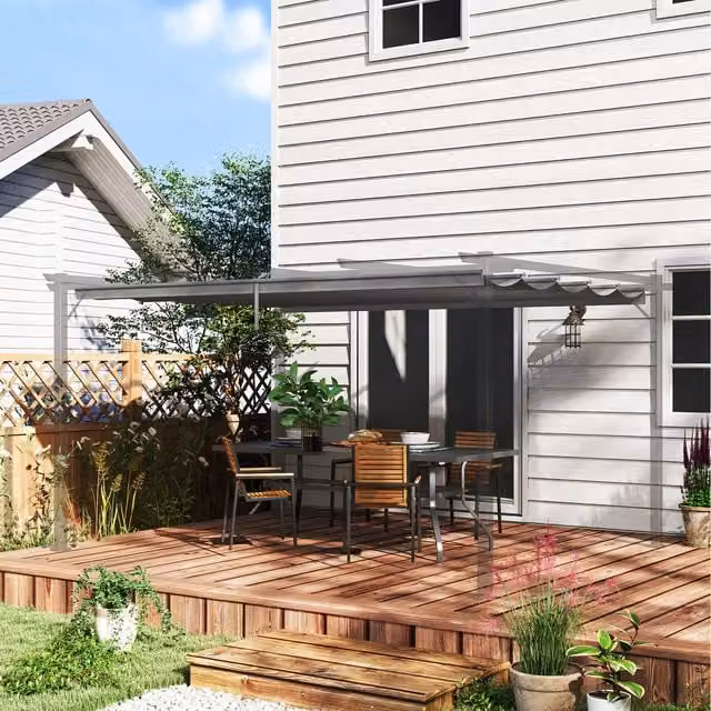 Outsunny Replacement Pergola Cover in Light Grey Polyester