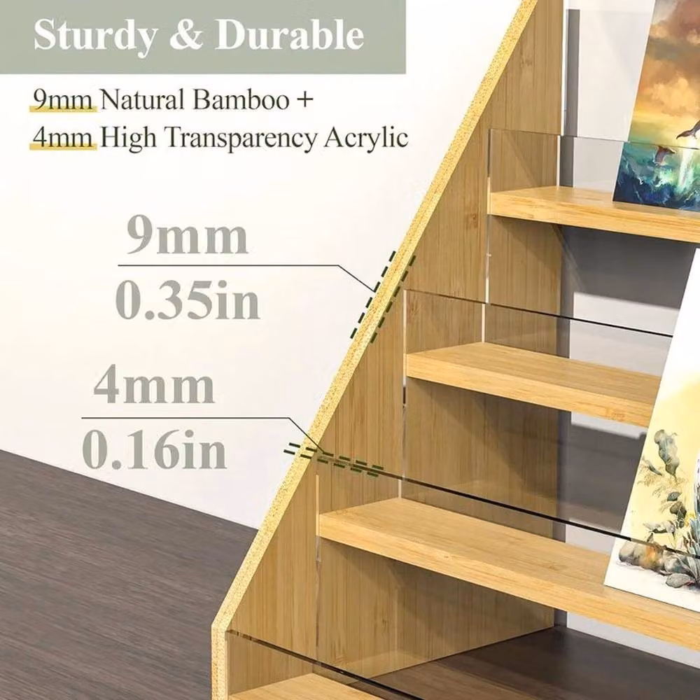 FORGEVIO 4 Tier Brown Wood Card Display Stand – 3