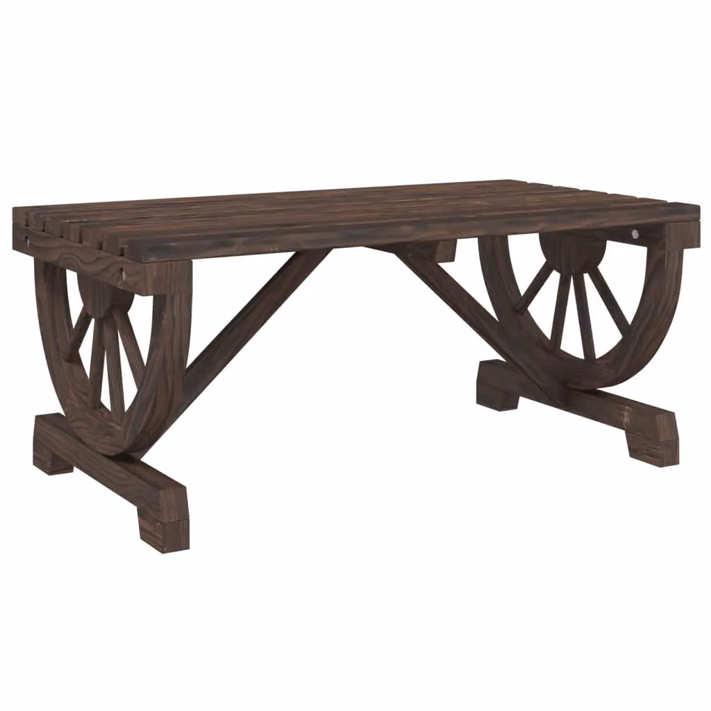 Berkfield Home Rustic Solid Wood Fir Garden Coffee Table, Brown, W/D/H: 90 x 50 x 40 cm – 2