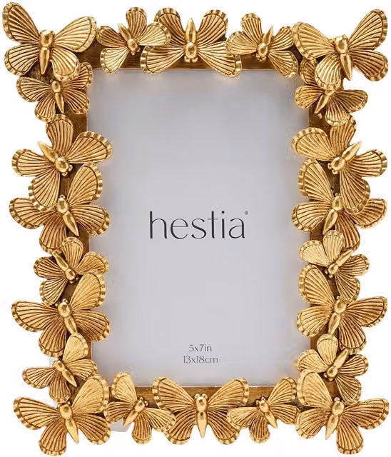 Hestia Art Nouveau Rectangular Single Tabletop Photo Frame in Gold, W: 18 cm, H: 13 cm