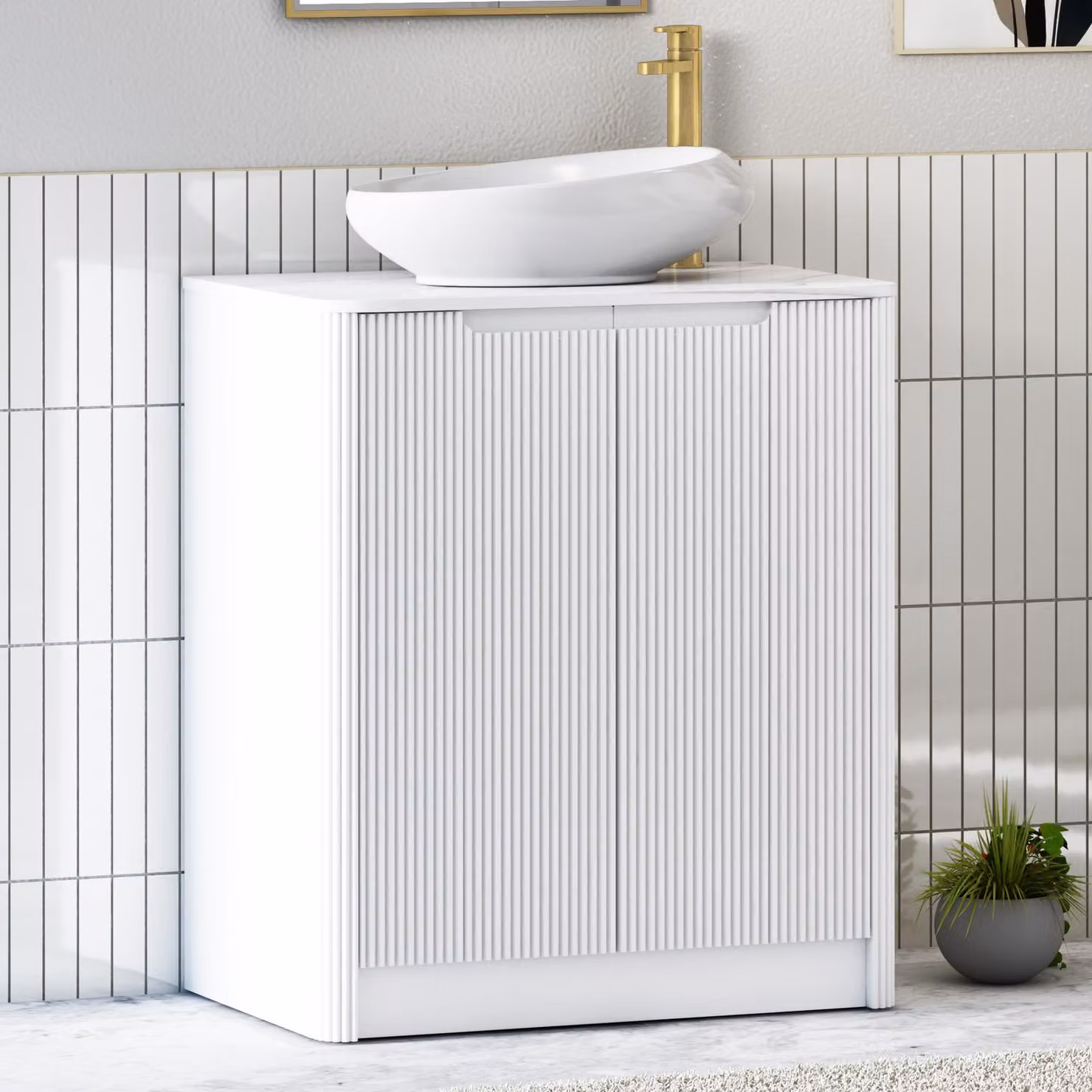 Royal Bathrooms Avenza 800mm Matt White Floor Standing 2 Door Vanity Unit with Nova Basin