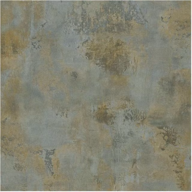 Grandeco Abstract Industrial Vinyl Wallpaper in Blue, Green, Gold and Multicolour