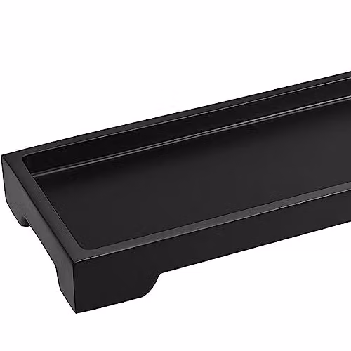 SAMTEK Black Resin Silicone Bathroom Vanity Tray and Soap Dish Countertop Organiser – 3
