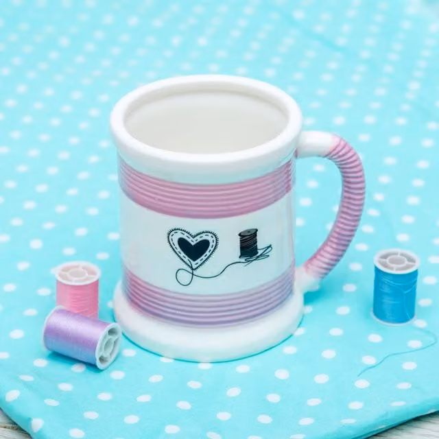 Sew In Love White Ceramic Sewing Mug by Boxer Gifts