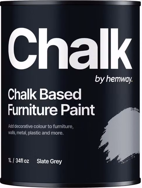 Hemway Chalk Based Furniture Paint in Flat Matt Slate Grey, 1L
