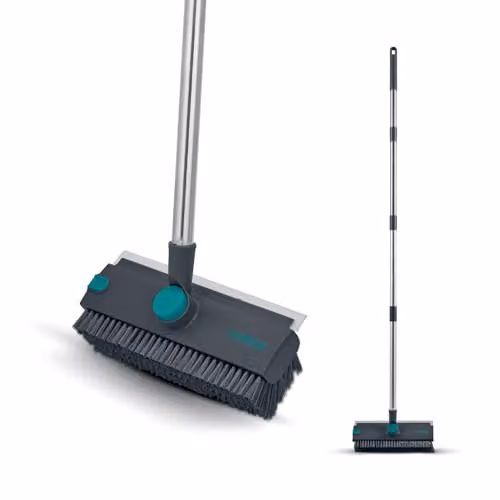 Tower 2-in-1 Floor Scrubber with Telescopic Handle and Squeegee, Anthracite and Petrol – 1