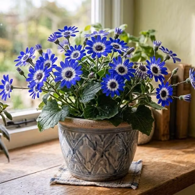 Plants By Post Blue Bicolour Senetti Bedding Plant, 2L Pot