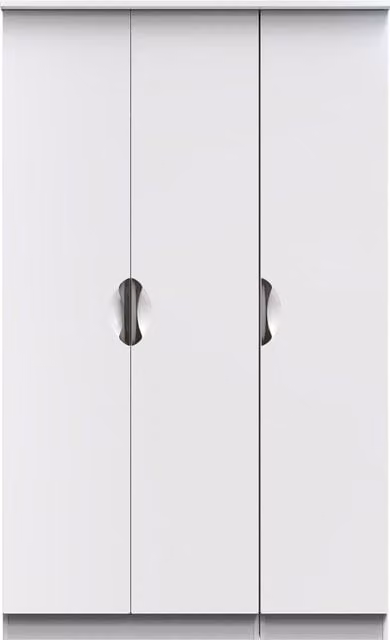 2 U Holborn Triple Plain Wardrobe in White, Ready Assembled