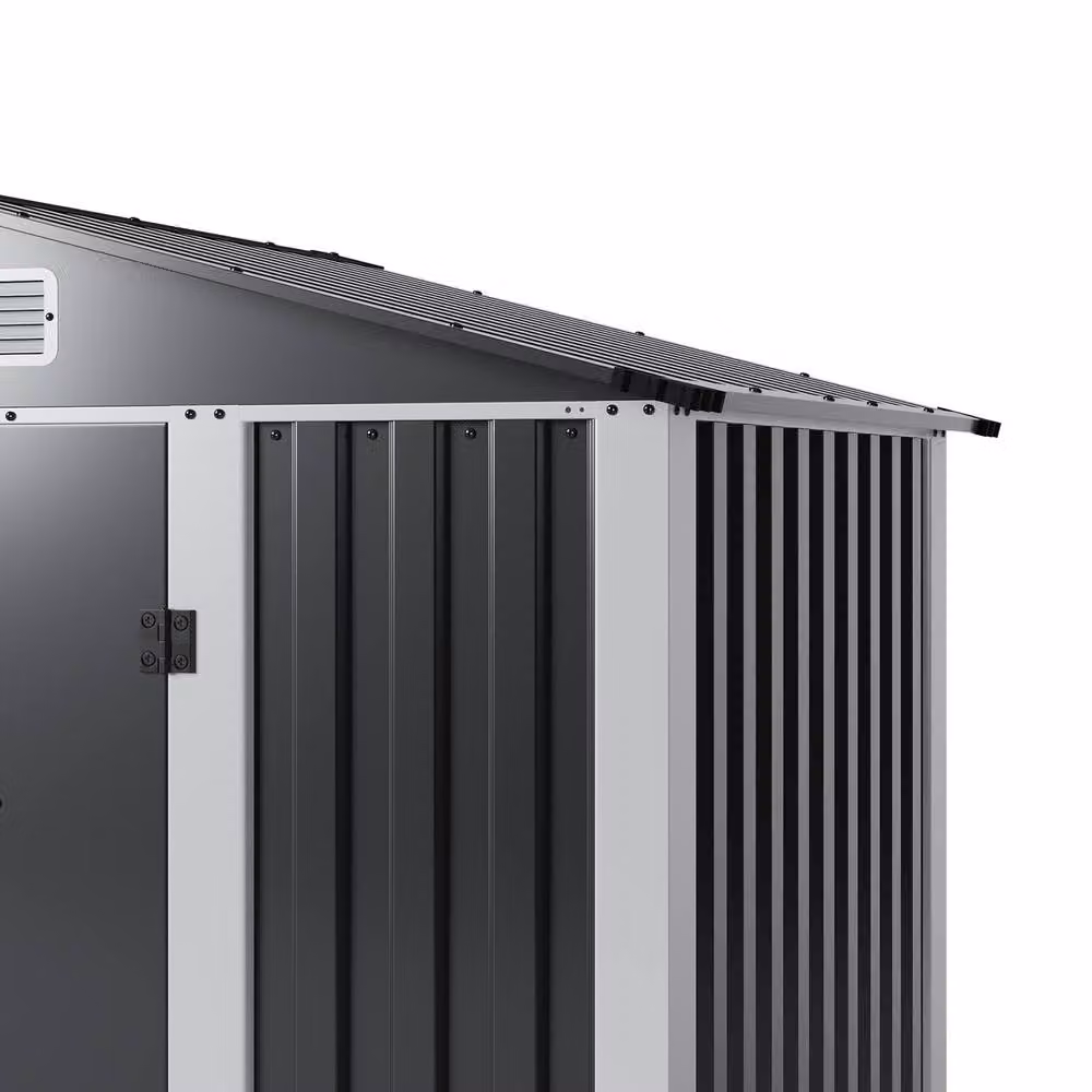 Living and Home Metal Garden Storage Shed with Lockable Door, Black, W: 182.88 cm, D: 121.92 cm, H: 181.0 cm – 6
