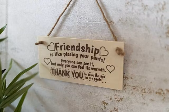 Marco Paul Rustic Wooden Friendship Wall Hanging Plaque in Beige – 1