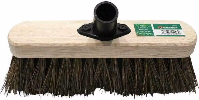 BARGAINS-GALORE Brown Wooden Broom Head for Garden and Yard Sweeping, 25.4 cm