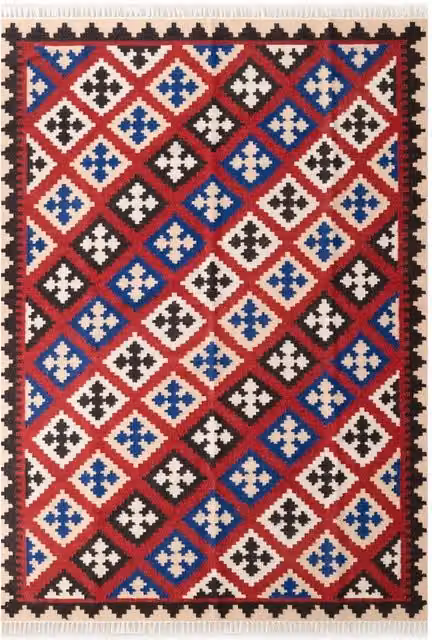 THE RUGS Kamal Kelim Vintage Handwoven Wool and Cotton Reversible Flat Weave Rug, Multicolour, W: 160 cm, D: 230 cm, H: 0.3 cm – 1