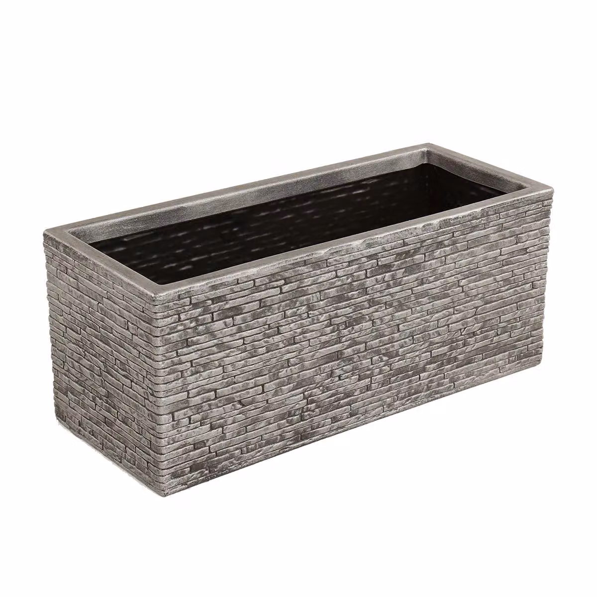 Charles Bentley Slate Grey Plastic Trough Planter W: 60 cm, D: 25.5 cm, H: 25 cm – 2