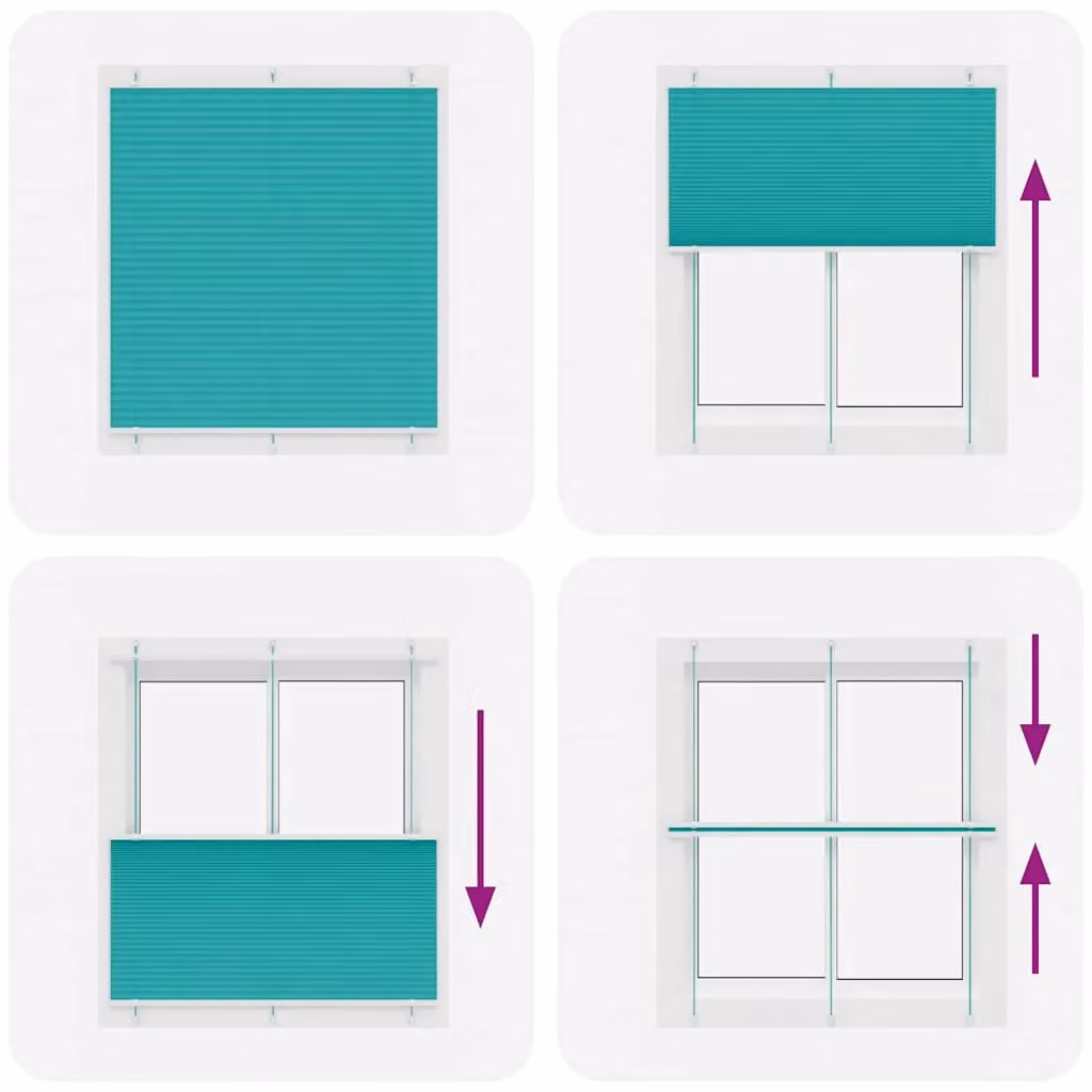 Berkfield Home Single Pleat Corded Blind in Petrol Green Polyester, W: 120 cm, H: 100 cm – 2
