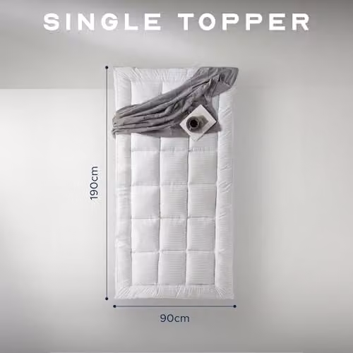 Snuggledown Hotel Luxury Quilted Mattress Topper, Single, White, 10 cm Depth – 2