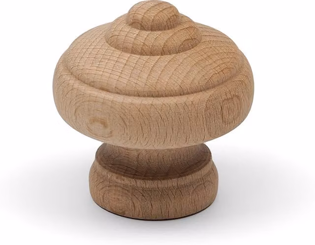 Handle & Home Matt Brown and Beige Wooden Cupboard Knob with Screw