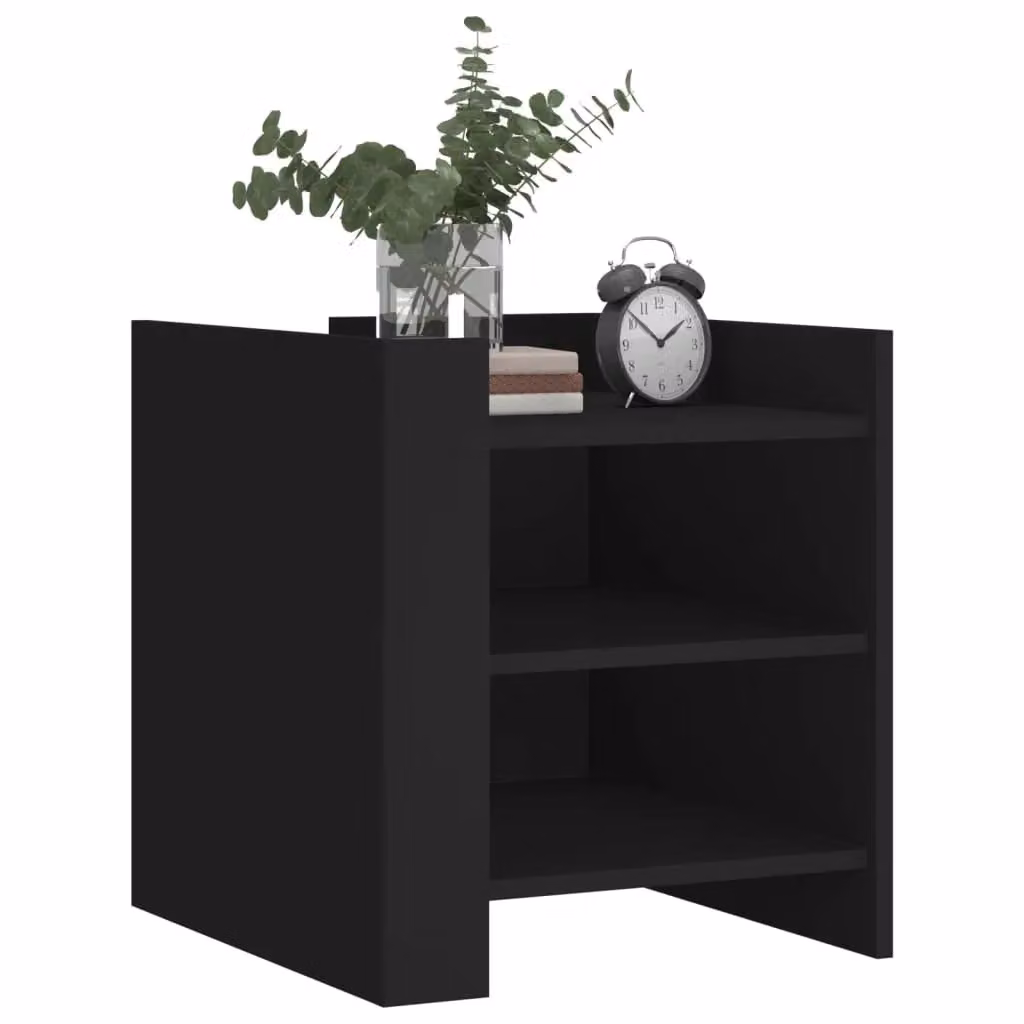 Berkfield Home Black Bedside Cabinet in MDF, W/D/H: 45 x 50 x 50 cm – 3