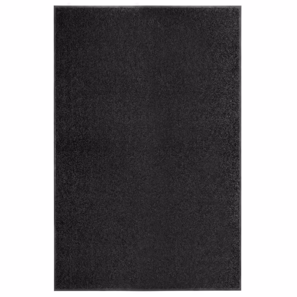 Berkfield Home Washable Non-Slip Black Doormat W/D/H: 180 x 120 cm – 2