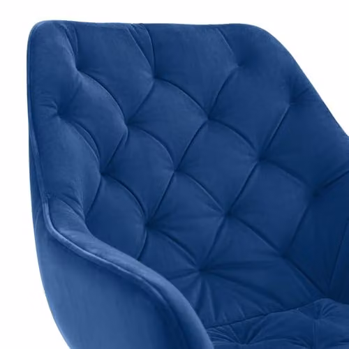 Julian Bowen Lorenzo Upholstered Velvet Dining Chairs with Armrests, Set of 2, Blue, H81 x W59.6 x D65 cm – 4