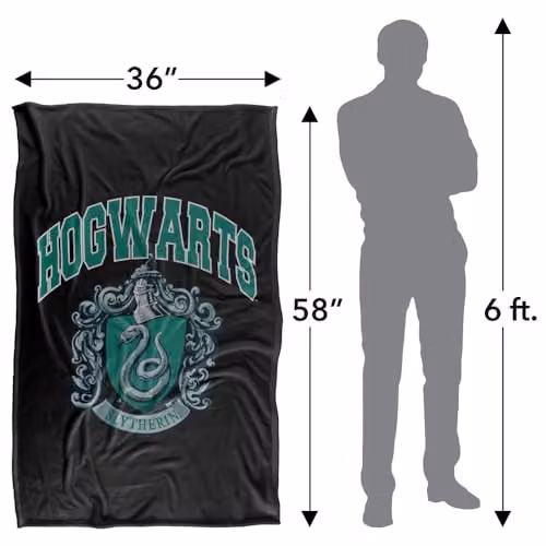 Warner Bros. Harry Potter Hogwarts Slytherin Super Soft Fleece Throw Blanket, Multicolour – 4