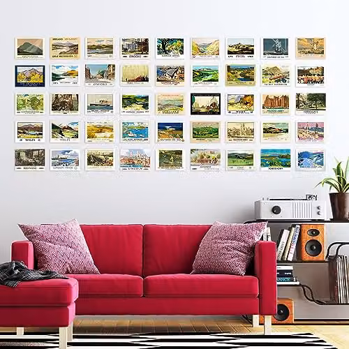 Artery8 British Railway and Sea Travel Aesthetic Collage Kit, 50 Multicolour Paper Wall Art Prints, W: 14.8 cm, H: 10.5 cm – 2