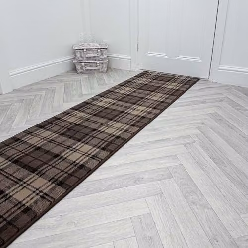 runrug Soft Hallway Runner Rug in Brown, W/D/H: 100 x 420 x 0.9 cm – 5