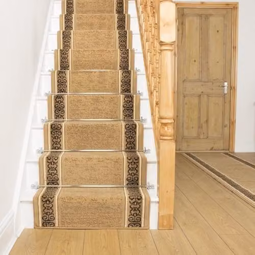 runrug Tribal Stair Runner in Beige, W: 70 cm, L: 690 cm – 1