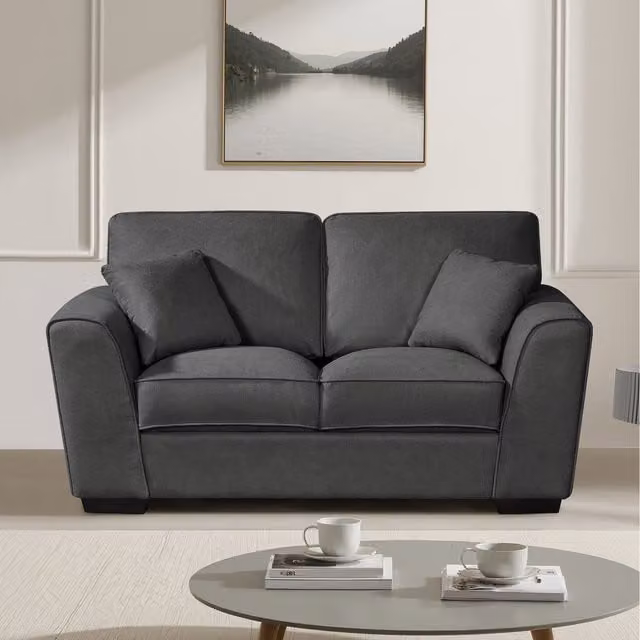 Artemis Home Mellette 2 Seat Upholstered Fabric Sofa in Grey