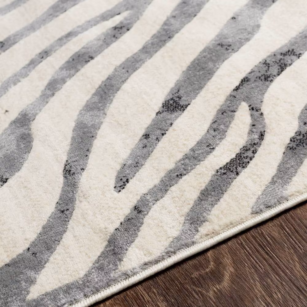 Livabliss Boho Zebra Animal Print Rug in Grey, Beige and Yellow, W: 80 cm, L: 220 cm – 3
