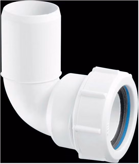 McAlpine 1 inch 90 degree Multifit Bend with Plain End in White – 1