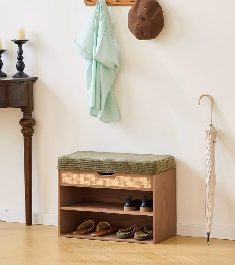 Nordlys Scandinavian Style Wooden Shoe Rack in Beige