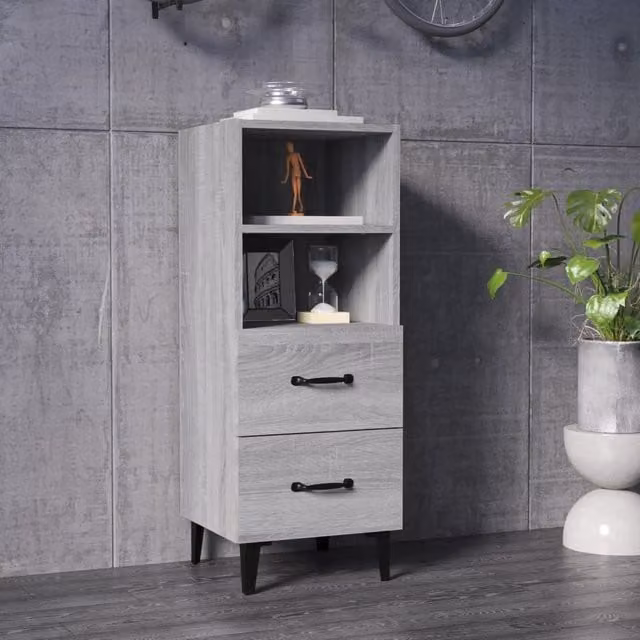 Berkfield Home Grey Sonoma Sideboard in MDF, W/D/H: 34.5 x 34.5 x 90 cm – 1