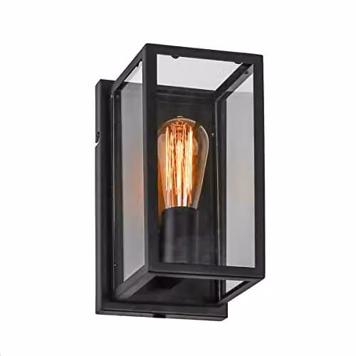 Netlighting Laverno Industrial Retro 1 Light Wall Lamp, Black, E27 – 1