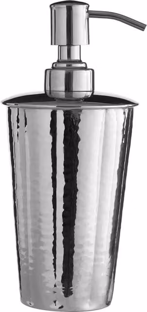 Orsina Refillable Metal Lotion Dispenser with Pump in Silver Hammered Nickel Finish – 1