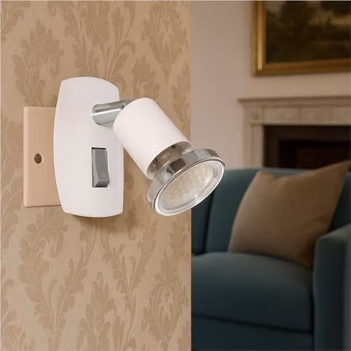 Loops Modern LED Wall Light in White and Chrome with GU10 Fitting – 2