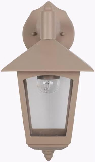Pacific Lifestyle Metal Lantern Outdoor Wall Light in Matt Taupe