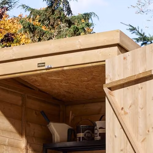 Rowlinson 4x4 Premier Shiplap Pent Shed with Double Doors in Brown – 2