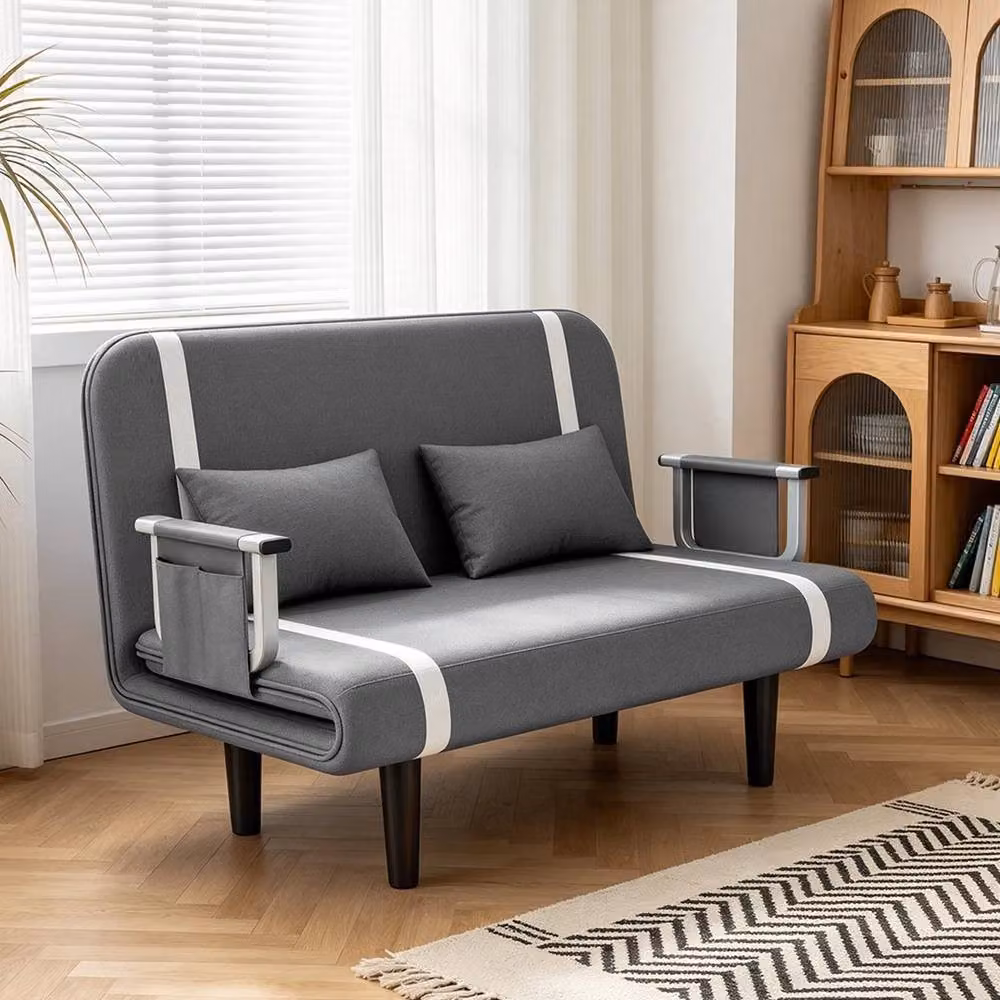 FORGEVIO Double Fabric Sofa Bed Sleeper in Grey – 5