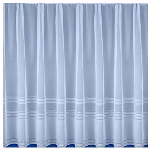 Tyrone Textiles White Striped Sheer Net Curtain, W/H: 200 x 160 cm